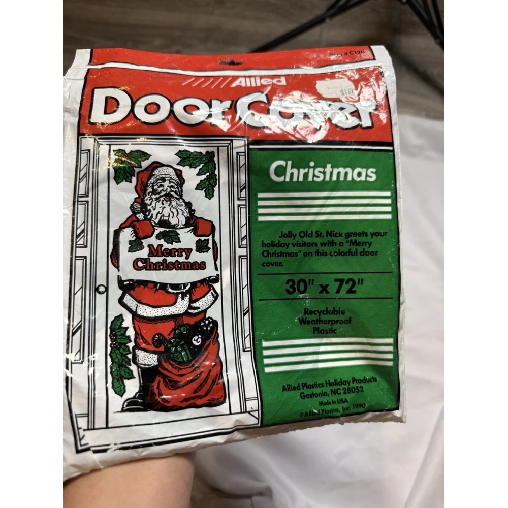 Vintage 1990 Allied Christmas Door Cover Santa 30